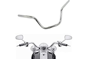 COBIKE Motorcycle Hanger 1 inch 25mm Ace Cafe Racer Clubman Handlebar Handle bars handlebars Bar For Harley Davidson Sportster XL883 1200 (Silver)