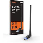Tenda AX900 USB WiFi Adapter for PC, Dual Band 2.4G/5GHz, 6dBi WiFi Antenna, Soft-Ap, MU-MIMO, WPA2, Windows 7/10/11, U11 Pro