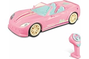 Mondo Motors - Edición Limitada - Mattel Barbie Dream Car Cabrio Glamour - Coche Coche teledirigido para niños de Barbie - Dos plazas - Detalles realistas - Color Rosa - 63759