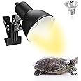MAKINGTEC 25W Reptile Heat Lamp, Basking Spot Lamp for Aquarium with Holder, UVA UVB Clamp Lamp with 360° Rotatable Clip and Switch for Turtle Lizard and Other Reptiles (with 1 Bulbs)