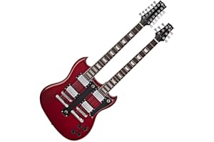 Gear4music Brooklyn chitarra elettrica a doppio manico con borsa da concerto