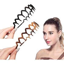 Kàllos Rutschfeste Haargummis Aus Metall – Unisex Stirnbänder Für Sport Und Spa, Zickzack-Design