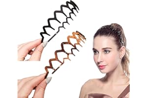 Dinghaole 2 Stück Zickzack Haarreifen für Damen, Haifischzahn Haarkamm Haarband Gewellte Kunststoff, Wellenförmige Stirnband Anti-Rutsch Kopfreifen, für Party Reisen Sport Schminken