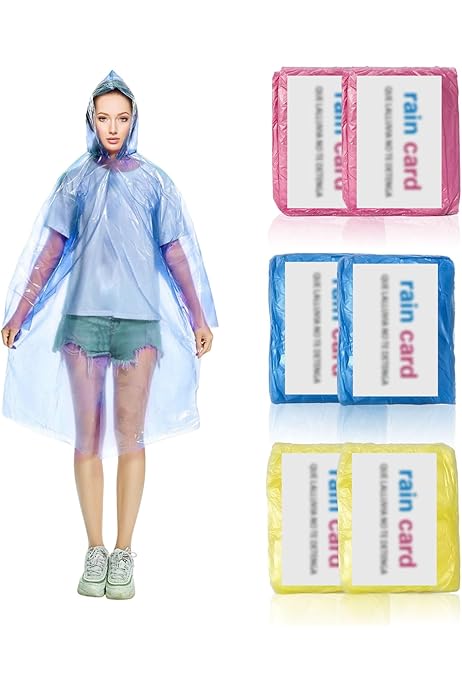 Poncho Impermeabili Con Cappuccio E Maniche – Pack Da 50, HDPE, Per Escursioni, Picnic, Sport
