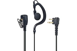 YNIBST Pinganillo para Walkie Talkie con Forma de G, Auriculares con Micrófono PTT, Compatible con Motorola de 2 Pines, para CP040, DP1400, GP68, GP88 y GP300