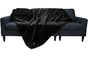 luciphia Coperta Impermeabile per per Cani, Gatti, Animali, Soffice a Doppio Strato Nero L (145 * 165cm)