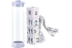 LAPONO Funny Fitness Dice,Juego de Dados antiestrés funcionales de 4 Piezas con Manual de Ejercicios y Tubo de ensayo, Cubo de Ejercicios, Herramienta de Entrenamiento portátil para Todas Las Edades