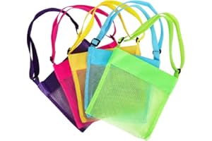 HEALL Beach Shell Mesh Bags Portable Multifunction Kids Toy Storage Handbag Random Color 5PCS Outdoor Baths&Accessories-Pond Entertainment-PVC Cup Holder