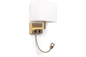 LEDKIA LIGHTING Lampada da parete LED da lettura in Metallo con Flexo Waldorf Ottone E14