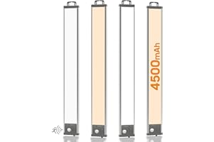 GOODEA 44.5CM Under Cabinet Kitchen Lights 4500mAH Cupboard Lighting Wardrobe Light Motion Sensor- 90 LEDs 3 CCT Dimmable Magnetic Mount for Kitchen Closet Shelf Counter-4 Pack