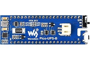 Waveshare UPS Module for Raspberry Pi Pico with Uninterruptible Power Supply Monitoring Battery Status Via I2C Stackable Design