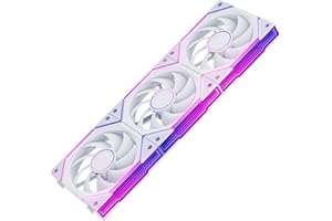 AsiaHorse NyotaUltra ARGB Lot de 3 ventilateurs pour PC 120 mm RGB Daisy Chain - [HDB] 58,5 CFM/2000 tr/min/2,05 MMH2O 4 broches PWN et 5 V 3 broches ARGB pour Asus Aura GIGABYTE MSI - Blanc