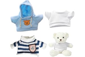 ARRDERLY 3 Pcs Cute Doll Clothes, Mini Plush Clothes, Doll Clothing Accessories, Fit Most 12-16 Inch Bears Make Your Own Plush Doll Outfits Accessories