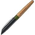 STABILO Grow - Climate-Neutral Fountain Pen - Pack of 1 - Moss Green/Oak Wood including Blue Ink Cartridge