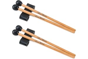 VixxNoxx 4 Pcs Xylophone Mallets 6.5 in Rubber Drum Mallets with 2 Pcs Mallets Holder Glockenspiel Mallets Wooden Percussion Mallets