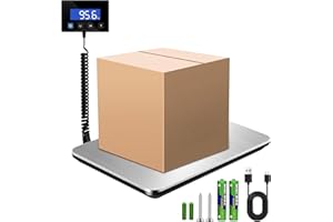 ZILCHX Paketwaage, 200kg/10g Hochpräzise Digitale Plattformwaage mit Hold/Tara-Funktion, Digitalwaage mit LCD-Anzeige zur Wandmontage für Paket, Gepäck, Lager und Hausgebrauch, Wiederaufladbar