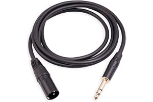 SeCro® Panther Series Premium 6.35 mm 1/4 Inch TRS Male to XLR Male Audio Stereo Mic Cable - Gold Plated 1/4 Inch Male Balanced Cable for Microphones, Speakers, Stage, DJ and More - Black (10 Meter)