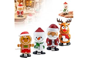 givuaime Kleinigkeiten, 2025 Neuest Weihnachts Aufziehspielzeug, Weihnachtsmann Schneemann-Elch Uhrwerk Lauf- Und Springspielzeug, Geschenktütenfüller Für Baby Kinder Erwachsene (A 4PCS)