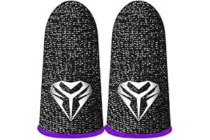 MORNINGMO Gaming-Fingerhülsen, Anti-Schweiß, atmungsaktiv, Spielhandschuhe für Handy-Spiele, 0,3 mm, Silberfaser, Handy, nahtlos, Daumen, Finger, Fingerspitze, Abdeckung für Android iOS Gaming