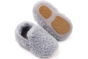 Maeau Baby Boys Girls Lightweight House Slippers Winter Warm Fleece House Shoes Winter Anti-Slip First Walking Shoes Prewalker Boots