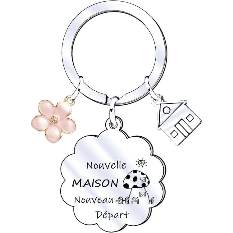 Porte-clés Gravé 'Nouvelle Maison, Nouveaux Souvenirs' - Cadeau Pendaison De Crémaillère Idéal En Acier Inoxydable
