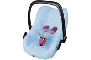 ByBoom – Fodera estiva universale, fodera in 100% cotone, per ovetto, seggiolino auto, es. Maxi Cosi, Cabriofix, City, Pebble; sviluppata in Germany, made in EU, colore: blu chiaro