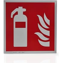 Feuerlöscher Schild Nachleuchtend - Selbstklebend 150x150mm Für Haus, Büro & Auto, Brandschutzzeichen