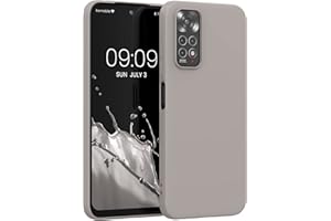 kwmobile Funda para Xiaomi Redmi Note 11 / Note 11S Carcasa - Ultrafina de TPU y Silicona con Bordes elevados anticaídas - marrón Topo