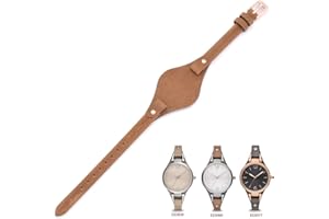 THEAGE Uhrenarmband aus echtem Leder mit 8 mm Federsteg, Ersatz für Fossil ES3148 ES4119 ES4176 ES3262 ES3077