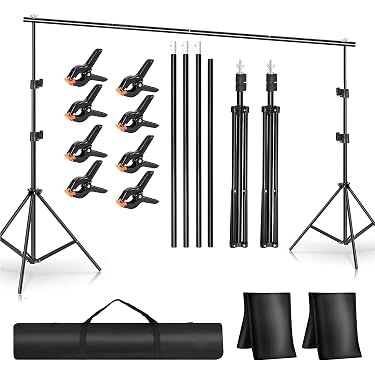 Kit Supporto Sfondo Fotografico Regolabile | 2.6m X 3m, Altezza 90-260 Cm | In Lega Di Alluminio, Portatile | Per Studio, Matrimoni, Fiere