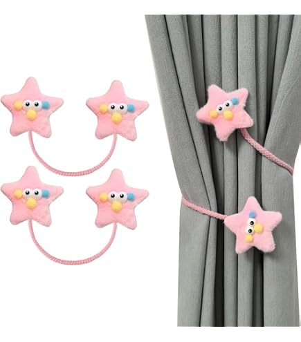 Herfair Ferma Tenda Con Corda E Orsetto | 2 Pezzi A Forma Di Orso Per Cameretta | Fermacortina In Peluche Bianco