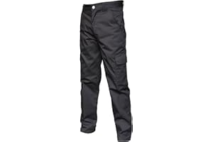 FNT Workwear Men's Multi Pockets Cargo Combat Work Trousers Work Pants with Zip & Button