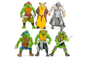 SIMMPU Mutant Tartarughe Nin-ja Turtle Set, 6PCS Action Figures Mini Giocattoli per la Decorazione Festa di Compleanno Cake Topper Decorativi Personalizzato per Matrimonio