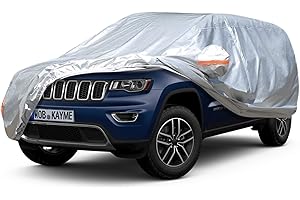 Telo Copriauto, Kayme SUV Copertura per Auto Impermeabile, Compatibile con Jeep Grand Cherokee (2010-2023), Anti UV Anti Vento Antipolvere a 6 Strati con Cerniera e in Cotone.(Consegna in 3-7 giorni)