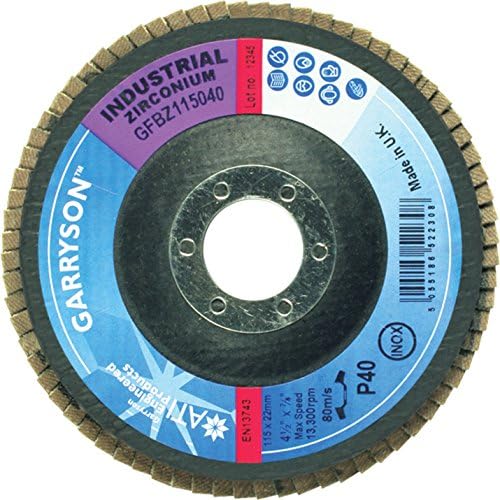 Precise Engineered Garryson Zirconium Flap Disc 125mm Medium 60G [Pack of 1] - w/3yr Rescu3® Warranty
