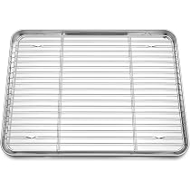 TeamFar Backblech-Set Aus Edelstahl – 3 Pfannen + 3 Roste, Spülmaschinenfest & Gesund