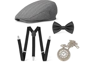 TK Gruppe Timo Klingler 5 in 1-1920 Accessoires 20 er Jahre Herren Männer Set für Fasching & Karneval - Verkleidung wie Gatsby, Charleston - Kostüm & Fastnachtskostüme