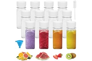 LIMITADA 12 Stück Ieere Plastikflaschen zum Befüllen 60ml Milchflaschen Kunststoff Wasserflaschen Saftflaschen GetränkflaschenNachfüllbar Kunststoffflaschen mit Schraubdeckel (white/60ml/12pcs)