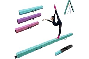 FCOUMY Viga de Equilibrio de Gimnasia de Piel sintética de 210/240/270/300cm, Equipo de Gimnasia Plegable para el hogar, niñas, niños y Adultos, con Asas de Transporte, Base Antideslizante