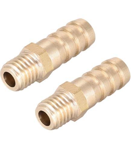 Raccord cannelé SOURCING MAP 2pcs Laiton Droit 6 mm à 8 mm Réducteur
