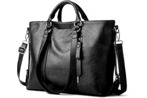 Coolives Borsa a mano con tracolla da Donna in Pelle Sintetica Vintage Borsa Bauletto Borsa a spalla Donna Retrò Sacchetto Moda Borse Manici Corti Borsetta Nero