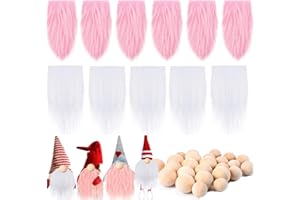 INGJIA 24Pcs Barba di gnomi per Fai da Te, Decorazione Pasquale pretagliata con Bambola di Pasqua in Peluche e Naso a Sfera in Legno GNOME Barba, Gnomo, Barba, Fai da Te