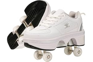 CHSSIH Roller Skates for Women Outdoor,Parkour Shoes with Wheels for Girls/Boys,Kick Rollers Shoes Retractable Adults/Kids,Quad Roller Skates Men,Unisex Skating Shoes Recreation Sneakers