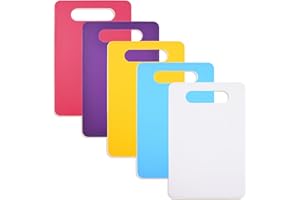 STREEHERJJKEA1 Antimicrobico Tagliere Plastica Taglieri Cucina Set Plastica Taglieri in plastica senza BPA Set di taglieri flessibili Antibatterico Antiscivolo per Pesce Carne Verdura Frutta 5 pezzi 5 Colori