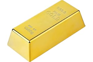 POFET - Fermaporta a forma di finto lingotto d’oro, fermacarte, decorazione per casa e ufficio, peso di circa 200 g