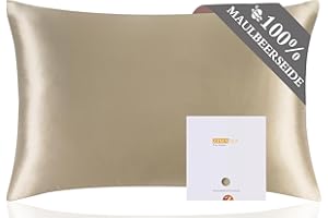 ZIMASILK Kissenbezug aus 100% Seide für Haare und Haut. Doppelseitige 19 Momme Reine Maulbeerseide Kissenhülle mit Reißverschluss, 1 Stück.(40x80 cm, Taupe)