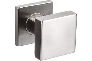 JUVA Poignee de Porte | LDK 213 | Bouton Carré 53 mm | 1 Bouton de Porte | Poignée de porte en Acier Inoxydable | Ferrure de porte mat fixe sur rosace ronde | Bouton boule porte d'entrée sur rosace