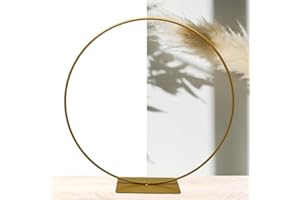 Bada Bing Anello decorativo con piede in oro – anello in metallo da appoggiare con diametro di circa 30 cm – decorazione per ghirlande di fiori secchi – decorazione natalizia – anello per fai da te
