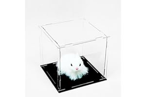 CEET Caja de exhibición Transparente de acrílico, Vitrina Multifuncional de exhibición de Colecciones a Prueba de Polvo, con Base Engrosada, para muñecas de Acción de Juguetes (4x4x4inch/10X10X10cm)