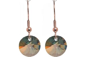 pewterhooter Women's Sparkling Rose Gold Tone Earrings. Beautiful jewellery in a box.